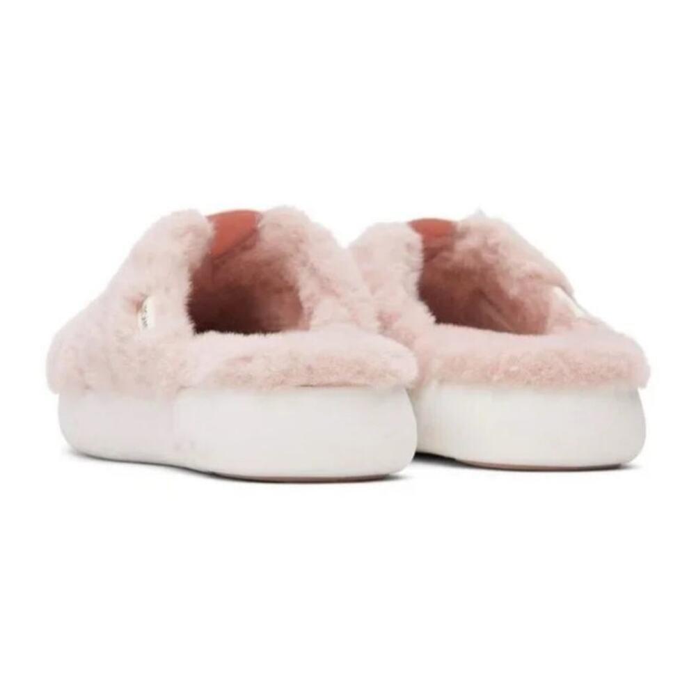 Toms | Size 7 Slippers Alpargata Mallow Mule Rose Smoke Faux Fur Pink - Picture 3 of 12